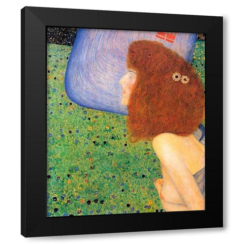 Girl With Blue Veil 1903 Black Modern Wood Framed Art Print with Double Matting by Klimt, Gustav