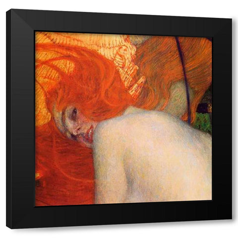 Goldfish (detail) 1902 Black Modern Wood Framed Art Print by Klimt, Gustav