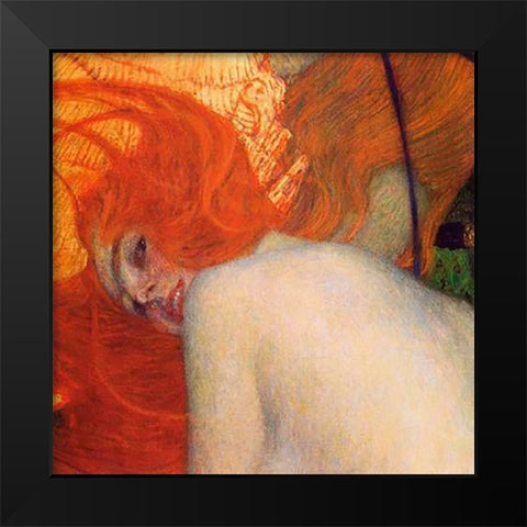 Goldfish (detail) 1902 Black Modern Wood Framed Art Print by Klimt, Gustav