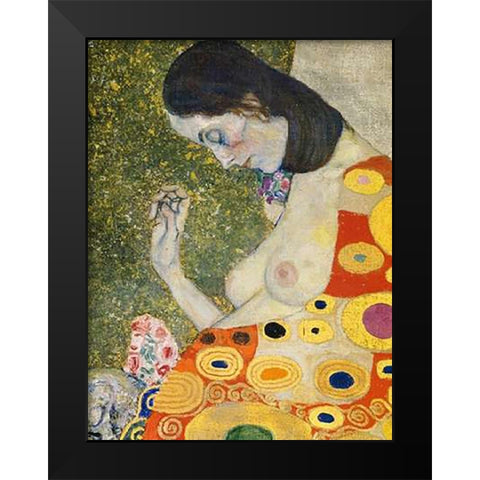 Hope II (detail) 1908 Black Modern Wood Framed Art Print by Klimt, Gustav