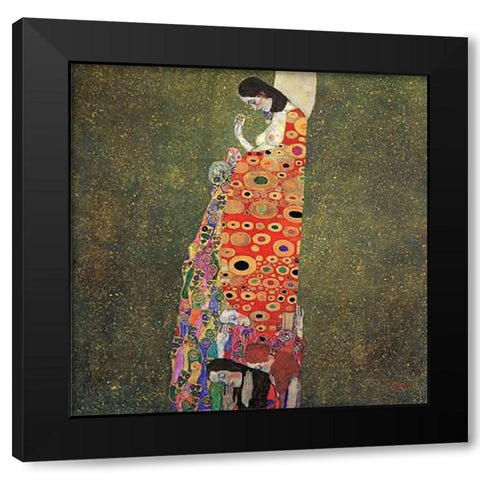Hope II 1908 Black Modern Wood Framed Art Print with Double Matting by Klimt, Gustav