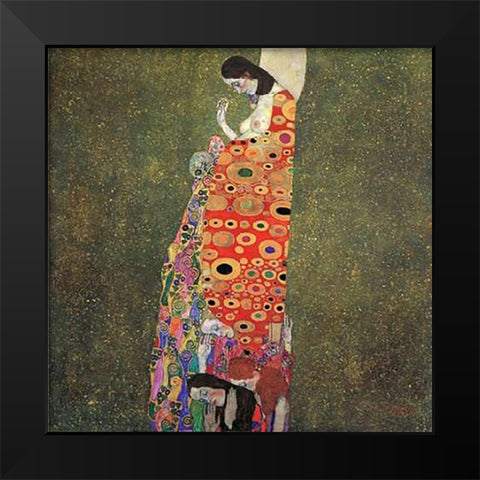 Hope II 1908 Black Modern Wood Framed Art Print by Klimt, Gustav