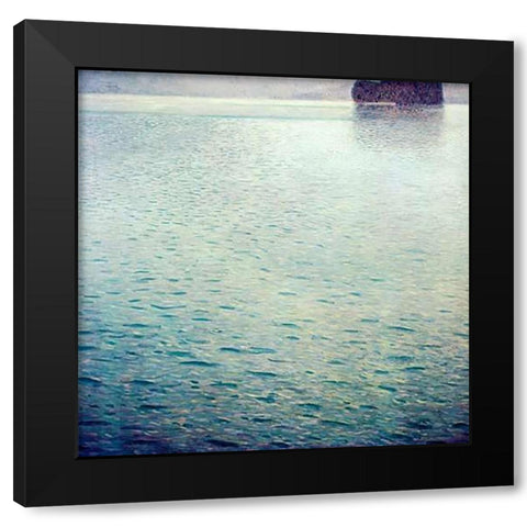 Island In Lake Atter Black Modern Wood Framed Art Print by Klimt, Gustav