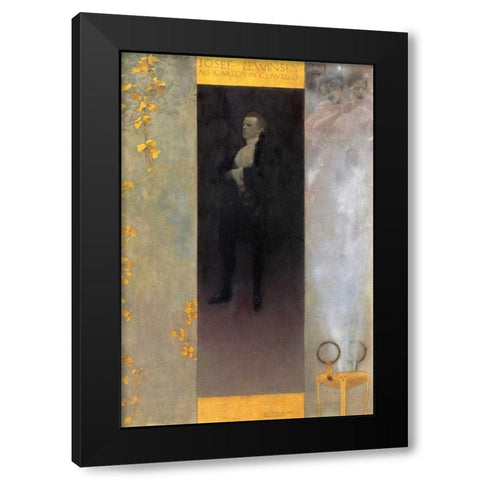 Josef Lewinsky 1895 Black Modern Wood Framed Art Print by Klimt, Gustav