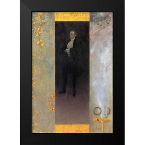 Josef Lewinsky 1895 Black Modern Wood Framed Art Print by Klimt, Gustav