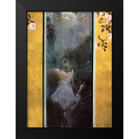 Love 1895 Black Modern Wood Framed Art Print by Klimt, Gustav