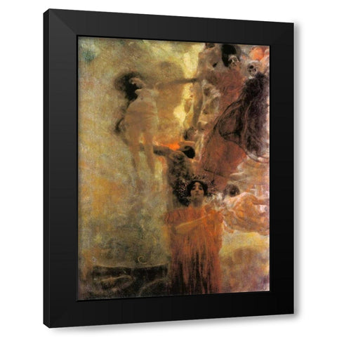 Medicine 1898 Black Modern Wood Framed Art Print with Double Matting by Klimt, Gustav