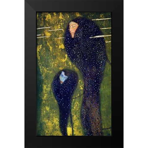 Mermaids 1899 Black Modern Wood Framed Art Print by Klimt, Gustav