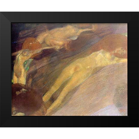 Moving Water 1898 Black Modern Wood Framed Art Print by Klimt, Gustav