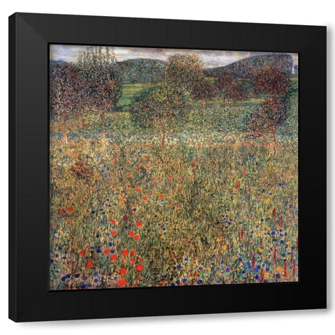 Orchard Black Modern Wood Framed Art Print with Double Matting by Klimt, Gustav