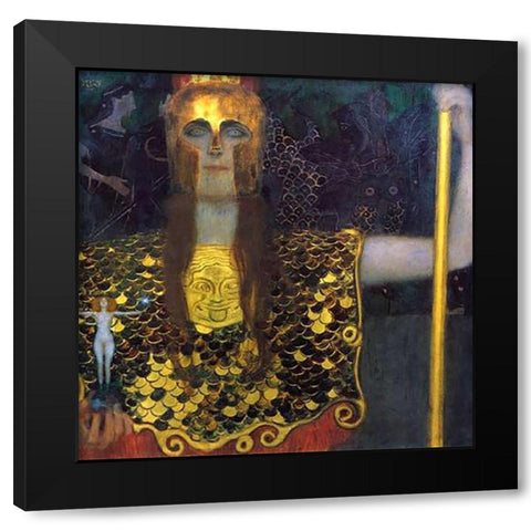Pallas Athena 1898 Black Modern Wood Framed Art Print with Double Matting by Klimt, Gustav