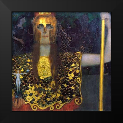 Pallas Athena 1898 Black Modern Wood Framed Art Print by Klimt, Gustav