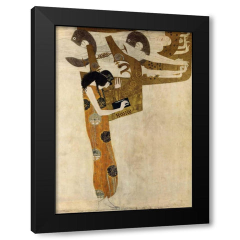 Poesie Black Modern Wood Framed Art Print by Klimt, Gustav
