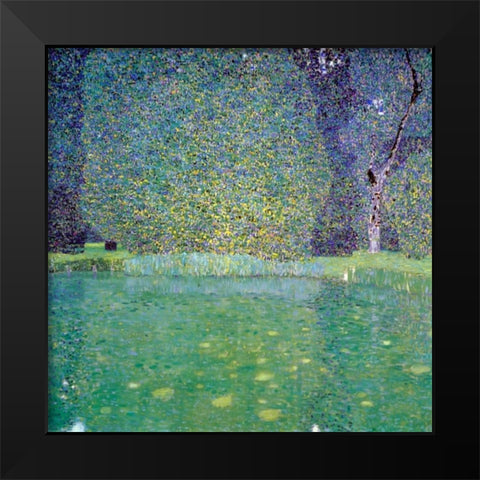 Pond At Schloss Kammer On The Attersee 1910 Black Modern Wood Framed Art Print by Klimt, Gustav