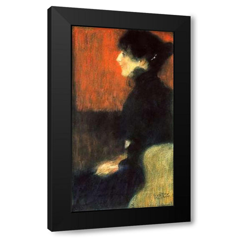 Portrait Of A Lady 1898 Black Modern Wood Framed Art Print with Double Matting by Klimt, Gustav