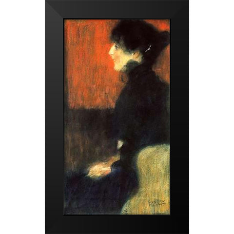 Portrait Of A Lady 1898 Black Modern Wood Framed Art Print by Klimt, Gustav
