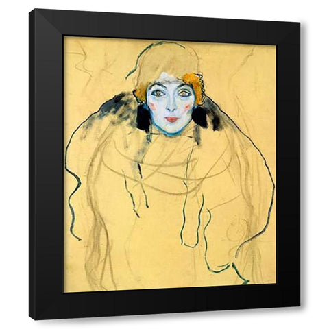 Portrait Of A Woman 1918 Black Modern Wood Framed Art Print with Double Matting by Klimt, Gustav