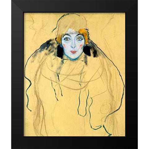 Portrait Of A Woman 1918 Black Modern Wood Framed Art Print by Klimt, Gustav
