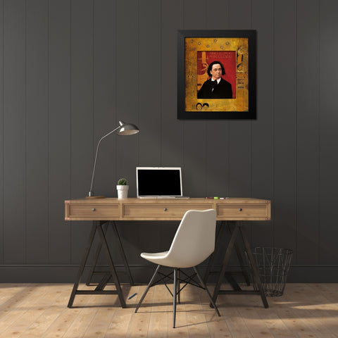 Portrait Of Josef Pembauer 1890 Black Modern Wood Framed Art Print by Klimt, Gustav