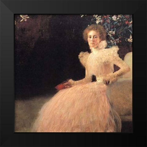 Portrait Of Sonja Knips 1898 Black Modern Wood Framed Art Print by Klimt, Gustav