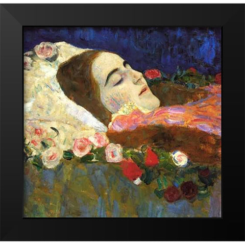 Ria Munk On Her Deatbed 1912 Black Modern Wood Framed Art Print by Klimt, Gustav