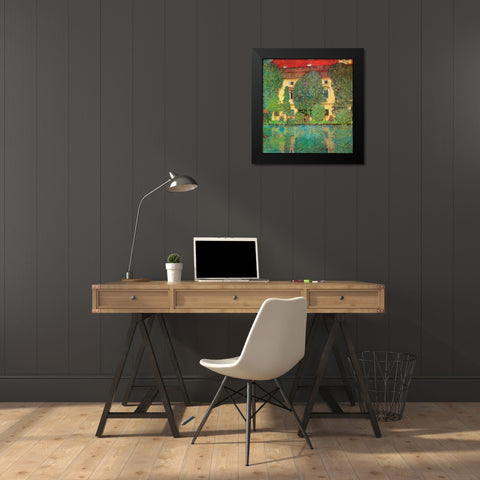 Schloss Kammer On Attersee Black Modern Wood Framed Art Print by Klimt, Gustav