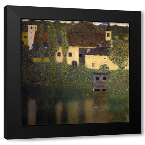 Schloss Kammer On The Attersee I 1908 Black Modern Wood Framed Art Print with Double Matting by Klimt, Gustav