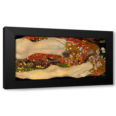Sea Serpents V Black Modern Wood Framed Art Print by Klimt, Gustav