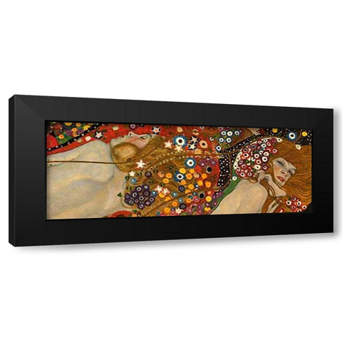Sea Serpents VII Black Modern Wood Framed Art Print by Klimt, Gustav