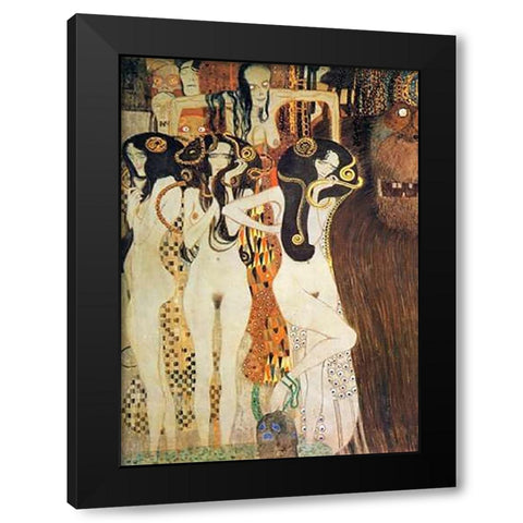 Sickness Mania And Death (detail Beethoven Frieze) 1902 Black Modern Wood Framed Art Print with Double Matting by Klimt, Gustav