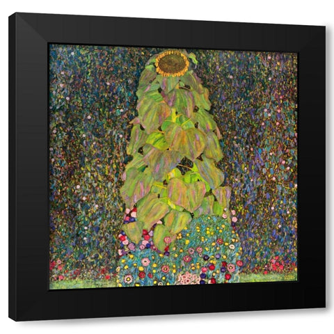 Sunflower Black Modern Wood Framed Art Print by Klimt, Gustav