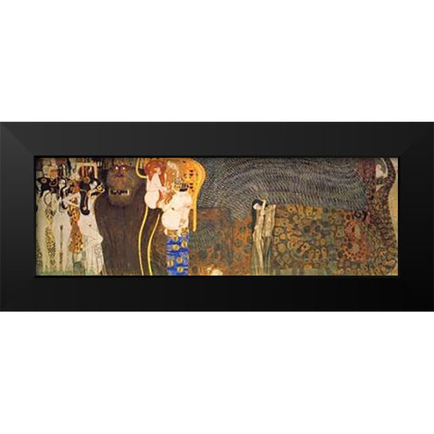 The Hostile Powers (From The Beethoven Frieze) 1902 Black Modern Wood Framed Art Print by Klimt, Gustav