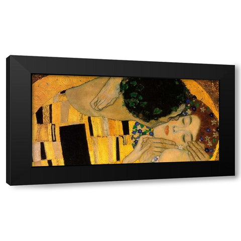 The Kiss - detail 4 Black Modern Wood Framed Art Print by Klimt, Gustav