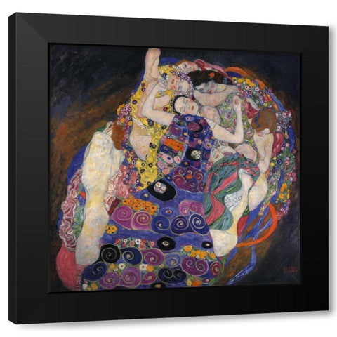 The Virgins Black Modern Wood Framed Art Print with Double Matting by Klimt, Gustav