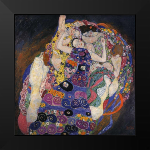 The Virgins Black Modern Wood Framed Art Print by Klimt, Gustav
