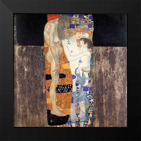 Three Ages Of Woman 1905 Black Modern Wood Framed Art Print by Klimt, Gustav