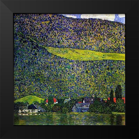 Unterach Am Attersee 1915 Black Modern Wood Framed Art Print by Klimt, Gustav