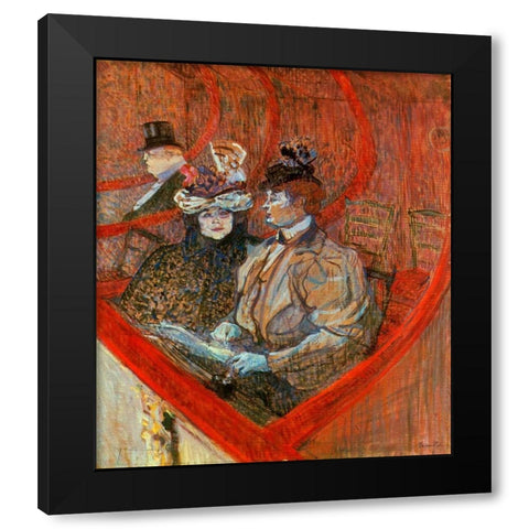 A Box At The Theater Black Modern Wood Framed Art Print with Double Matting by Toulouse-Lautrec, Henri