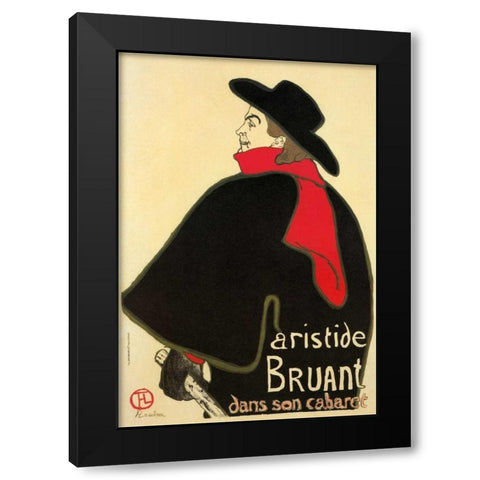 Aristide Bruant In His Cabaret Black Modern Wood Framed Art Print with Double Matting by Toulouse-Lautrec, Henri