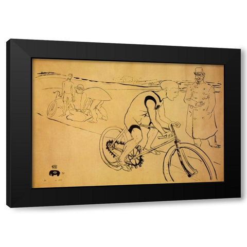 Cycle Michael Black Modern Wood Framed Art Print with Double Matting by Toulouse-Lautrec, Henri