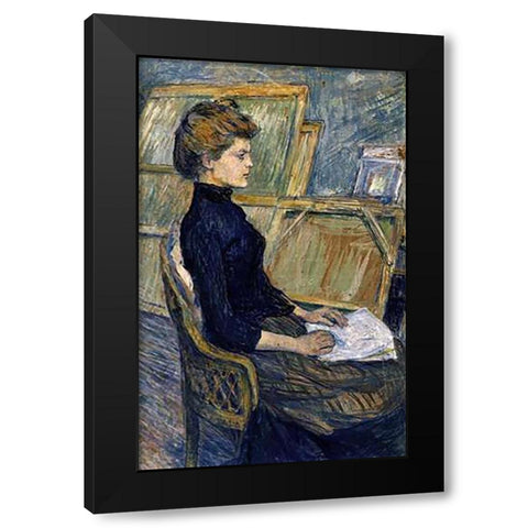 Helene Vary Black Modern Wood Framed Art Print by Toulouse-Lautrec, Henri