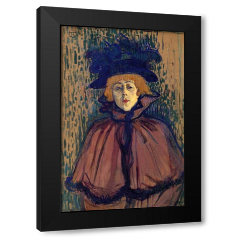 Jane Avril 1 Black Modern Wood Framed Art Print with Double Matting by Toulouse-Lautrec, Henri