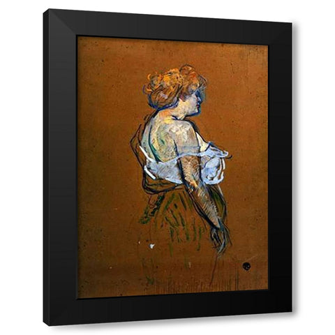 Lucie Bellanger Black Modern Wood Framed Art Print with Double Matting by Toulouse-Lautrec, Henri