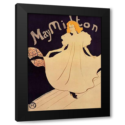 May Milton Black Modern Wood Framed Art Print by Toulouse-Lautrec, Henri