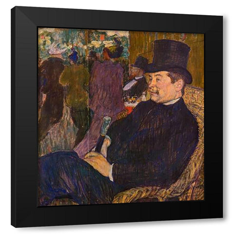 M Delaporte At The Jardin De Paris Black Modern Wood Framed Art Print with Double Matting by Toulouse-Lautrec, Henri