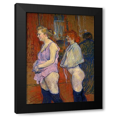 Medical Inspection Black Modern Wood Framed Art Print by Toulouse-Lautrec, Henri
