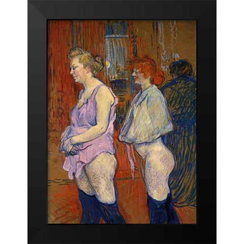 Medical Inspection Black Modern Wood Framed Art Print by Toulouse-Lautrec, Henri