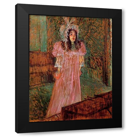 Miss May Belfort 2 Black Modern Wood Framed Art Print by Toulouse-Lautrec, Henri