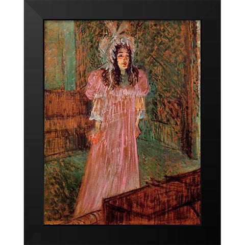 Miss May Belfort 2 Black Modern Wood Framed Art Print by Toulouse-Lautrec, Henri