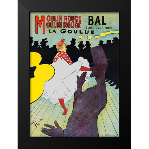 Moulin Rouge Black Modern Wood Framed Art Print by Toulouse-Lautrec, Henri